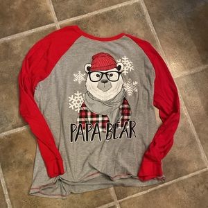 Red plaid fleece comfy pajama bottom and top. Perfect for Christmas morning